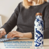 950mL Copper Bottle - Blue and White Color Peacock Design - Image 7
